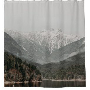 SCENERY OF TREES AND MOUNTAIN SHOWER CURTAIN