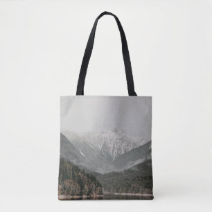 SCENERY OF TREES AND MOUNTAIN TOTE BAG