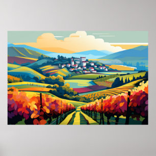 Scenery Panoramic Prairie Landscape Nature Poster