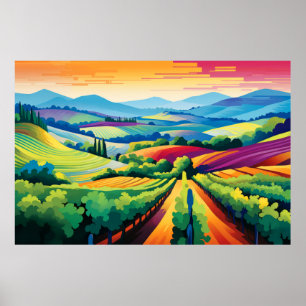 Scenery Panoramic Prairie Landscape Nature Poster