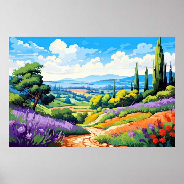 Scenery Panoramic Prairie Landscape Nature Poster (Front)