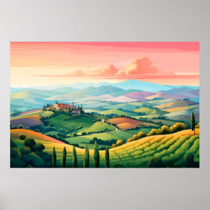 Scenery Panoramic Prairie Landscape Nature Poster