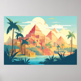 Scenery Panoramic Pyramid Landscape Nature Poster