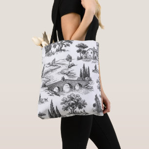 Scenery Toile de Jouy art  Tote Bag