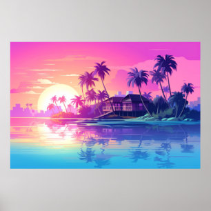 Scenery Tropical Beach Landscape Nature Poster
