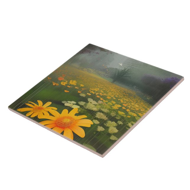 Scenery Yellow Flowers Tile (Side)