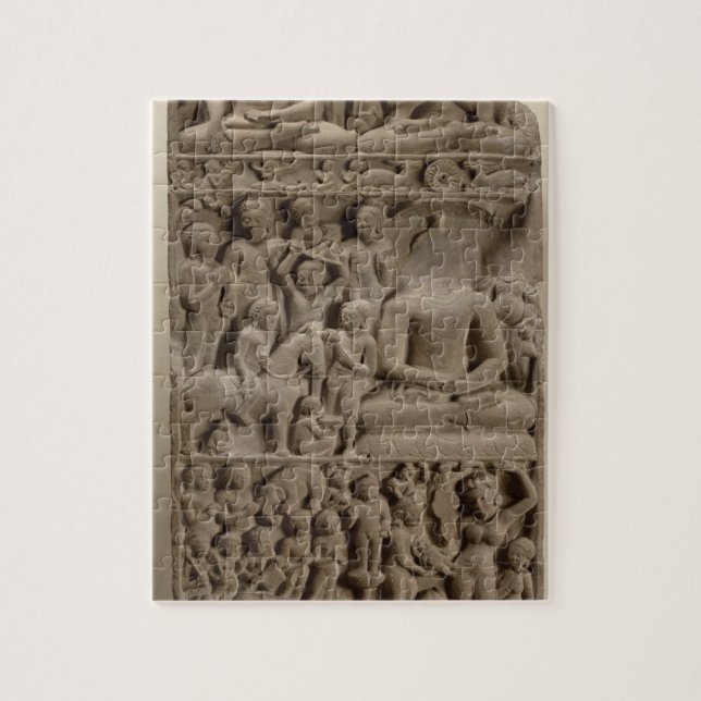Scenes from Buddha's life, Sarnath, Uttar Pradesh Jigsaw Puzzle (Vertical)