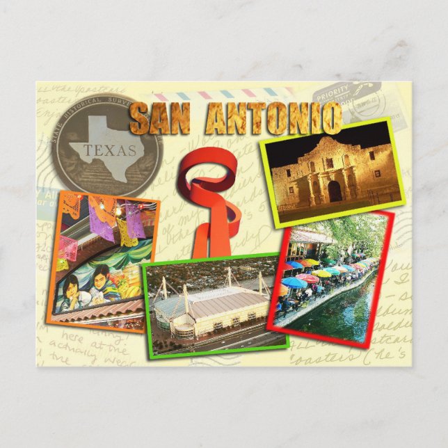 Scenes from San Antonio, Texas Postcard (Front)