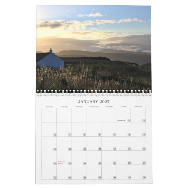 Scenes from Scotland: Land, Loch and Sea Calendar (Jan 2027)
