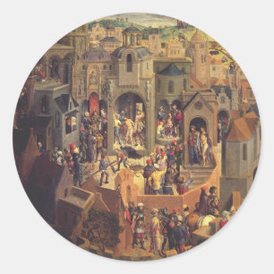 Scenes from the Crucifixion of Christ Classic Round Sticker