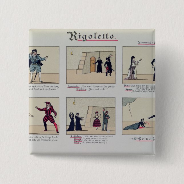 Scenes from the Opera 'Rigoletto' 15 Cm Square Badge (Front)