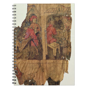 Scenes of banking operations, page from a manual, spiral notebook