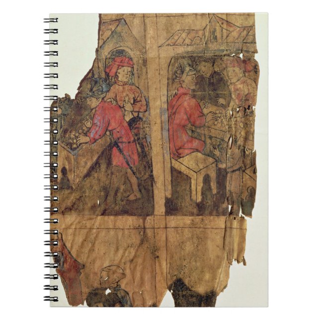 Scenes of banking operations, page from a manual, spiral notebook (Front)