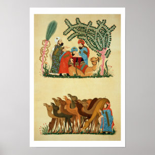 Scenes taken from a manuscript of the 'Maqamat of Poster