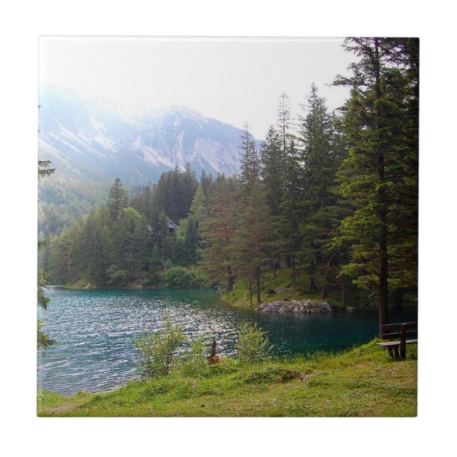 Scenic Alpine Forrest and Lake Tile (Front)