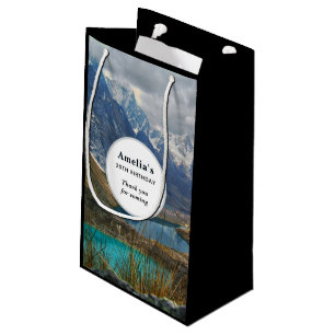 Scenic Alpine Mountains Photo Birthday Thank You Small Gift Bag