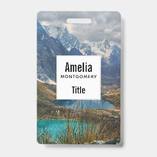Scenic Alpine Mountains Photo ID Badge