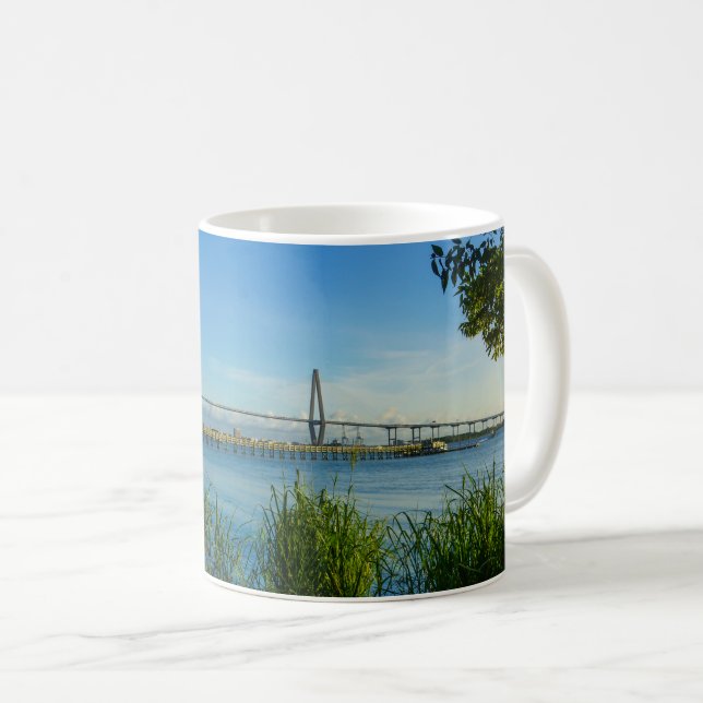 Scenic Arthur Ravenel Bridge Coffee Mug (Front Right)