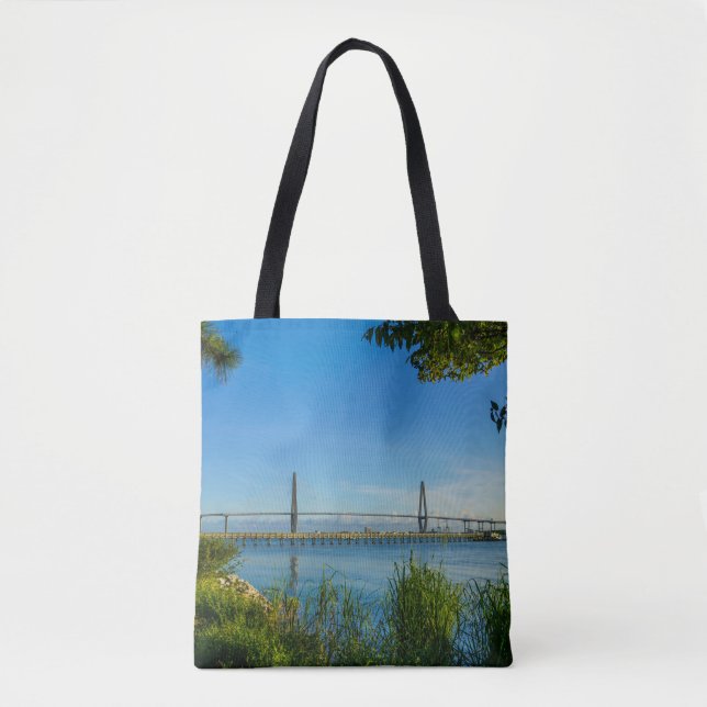 Scenic Arthur Ravenel Bridge Tote Bag (Front)