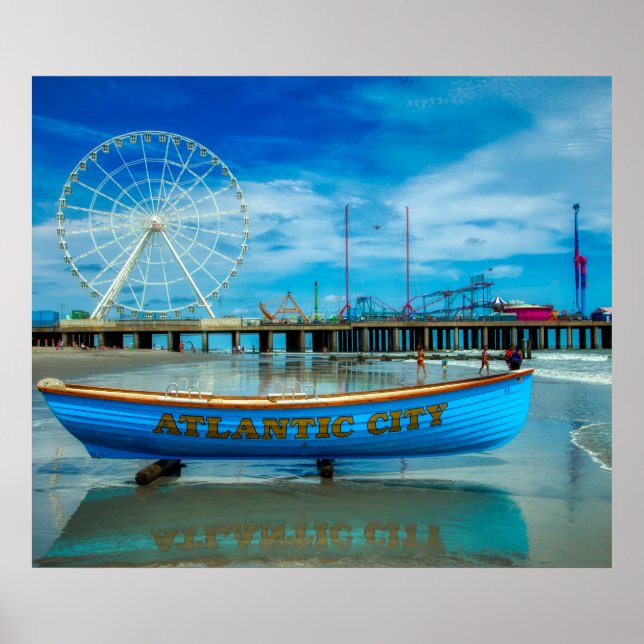 Scenic Atlantic City Boardwalk Poster (Front)