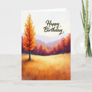 Scenic Autumn Birthday Card
