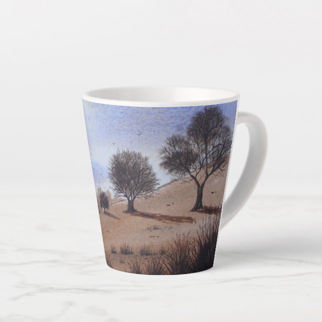 scenic autumn landscape picture original art latte mug (Right Angle)