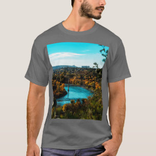 Scenic Autumn View Of A Metal Bridge In Banff 103 T-Shirt