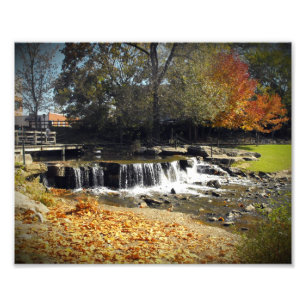 Scenic Autumn Waterfall Nature Landscape Photo Print