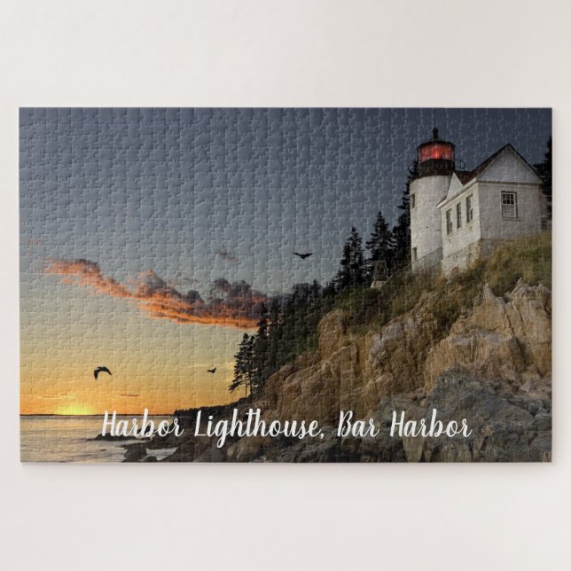 Scenic Bar Harbour Lighthouse Jigsaw Puzzle (Horizontal)