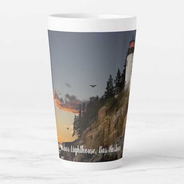 Scenic Bar Harbour Lighthouse  Latte Mug (Front)