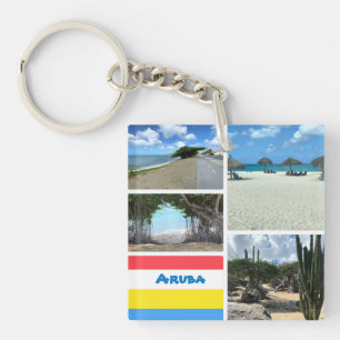 Scenic Beach and Desert Aruba  Key Ring
