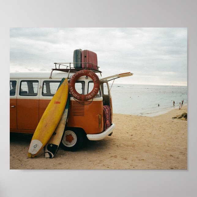 Scenic Beach Art Summer Vacation Vintage Beach Img Poster (Front)