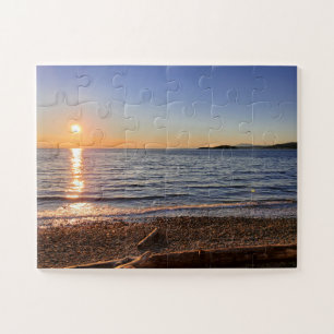 Scenic Beach Sunset Photo  Oversized Jigsaw Puzzle