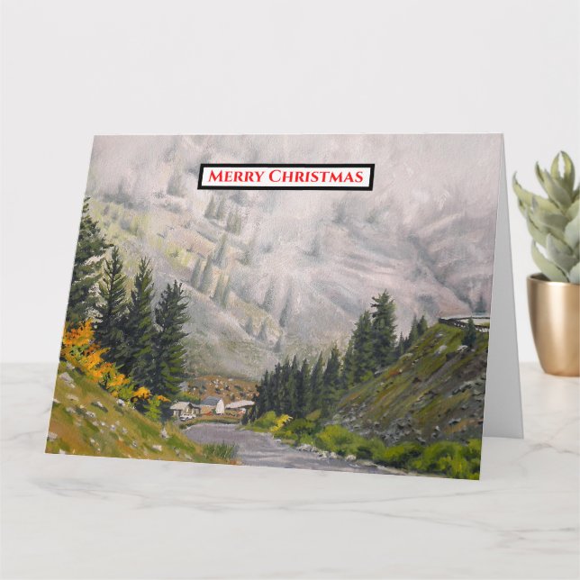 Scenic Beautiful Mountain Artwork Card (Small Plant)