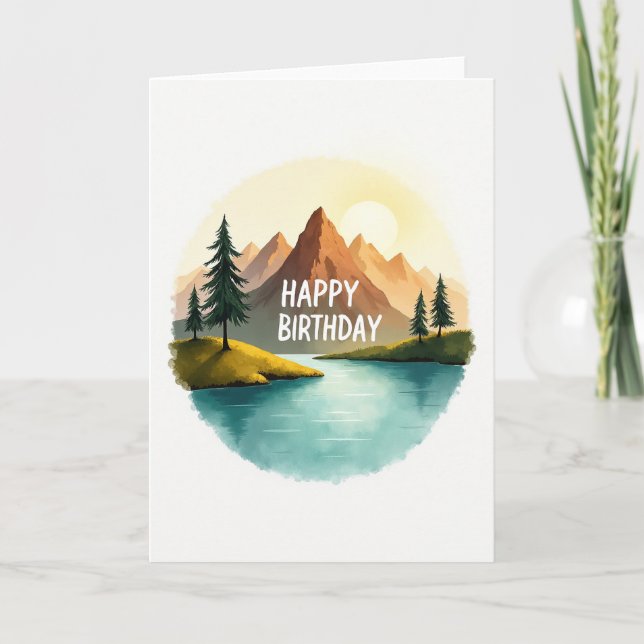 Scenic Birthday Mountain Card (Front)