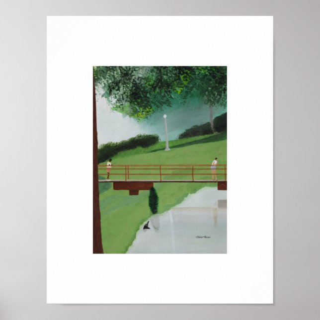 Scenic boardwalk in the park. poster (Front)