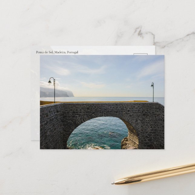 Scenic bridge in Ponta do Sol, Madeira Postcard (Front/Back In Situ)