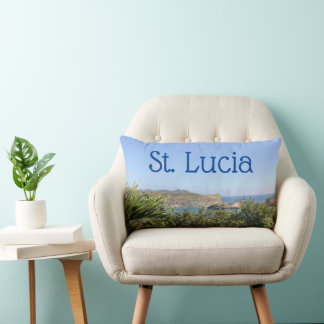 Scenic Caribbean Island Saint Lucia Lumbar Cushion