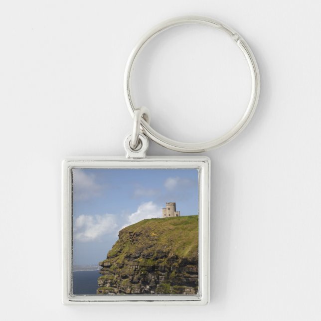 Scenic Cliffs of Moher and O'Brien's Tower. Key Ring (Front)