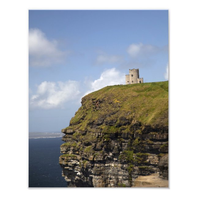 Scenic Cliffs of Moher and O'Brien's Tower. Photo Print (Front)