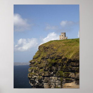 Scenic Cliffs of Moher and O'Brien's Tower. Poster