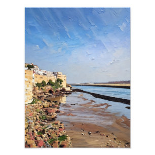 Scenic Coastal View With Historic Building Photo Print