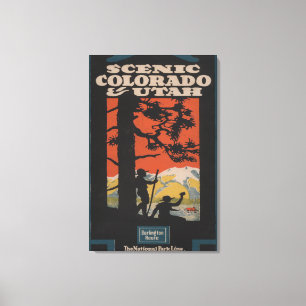 Scenic Colorado & Utah Travel Poster Canvas Print