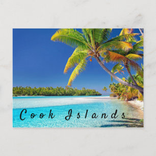 Scenic Cook Island Palm Tree Beach Holiday Postcard