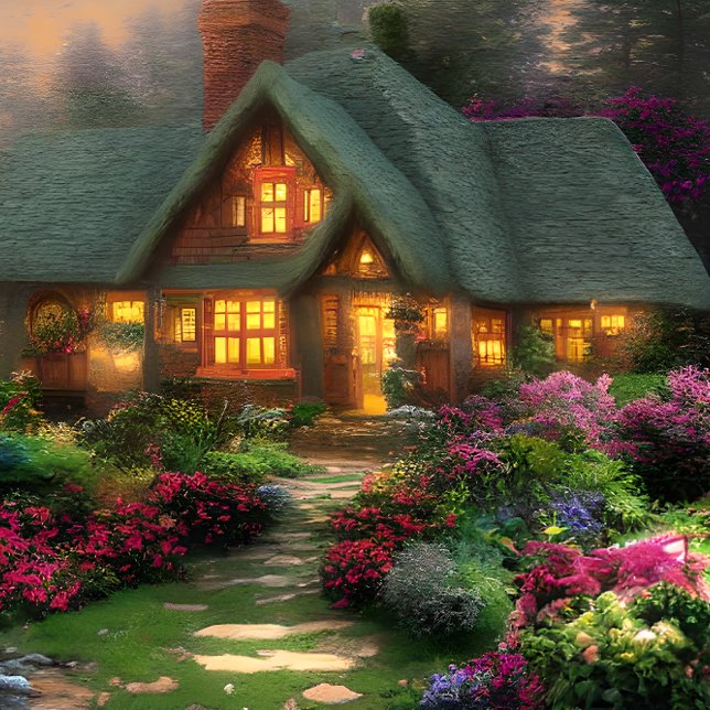 Scenic Cottage in the Woods Jigsaw Puzzle (Creator Uploaded)