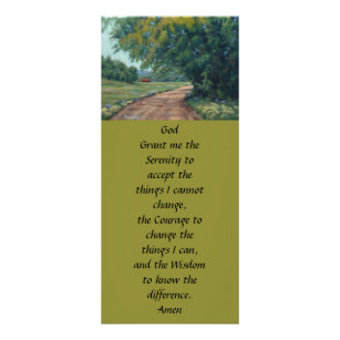 Scenic Country Road With Red Barn and Trees Rack Card