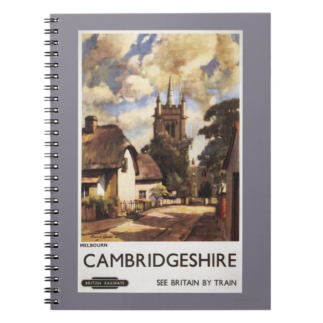 Scenic Country View British Railways Poster Spiral Notebook (Front)