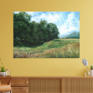 Scenic Countryside Path – Vintage Landscape Design Canvas Print