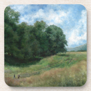 Scenic Countryside Path – Vintage Landscape Design Coaster