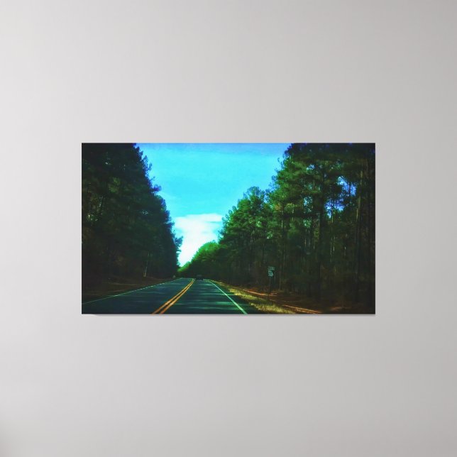 Scenic Forest Highway Drive Canvas Print (Front)